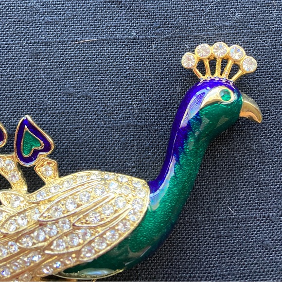 Vintage Large Peacock Pin. Jewels and enamel - Picture 2 of 15